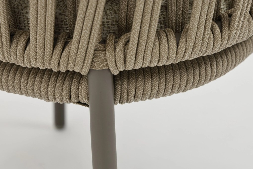 Tuinset Ronde Tuintafel 6 personen 180 cm Rope Zand/Beige Coco Viento/Fungo