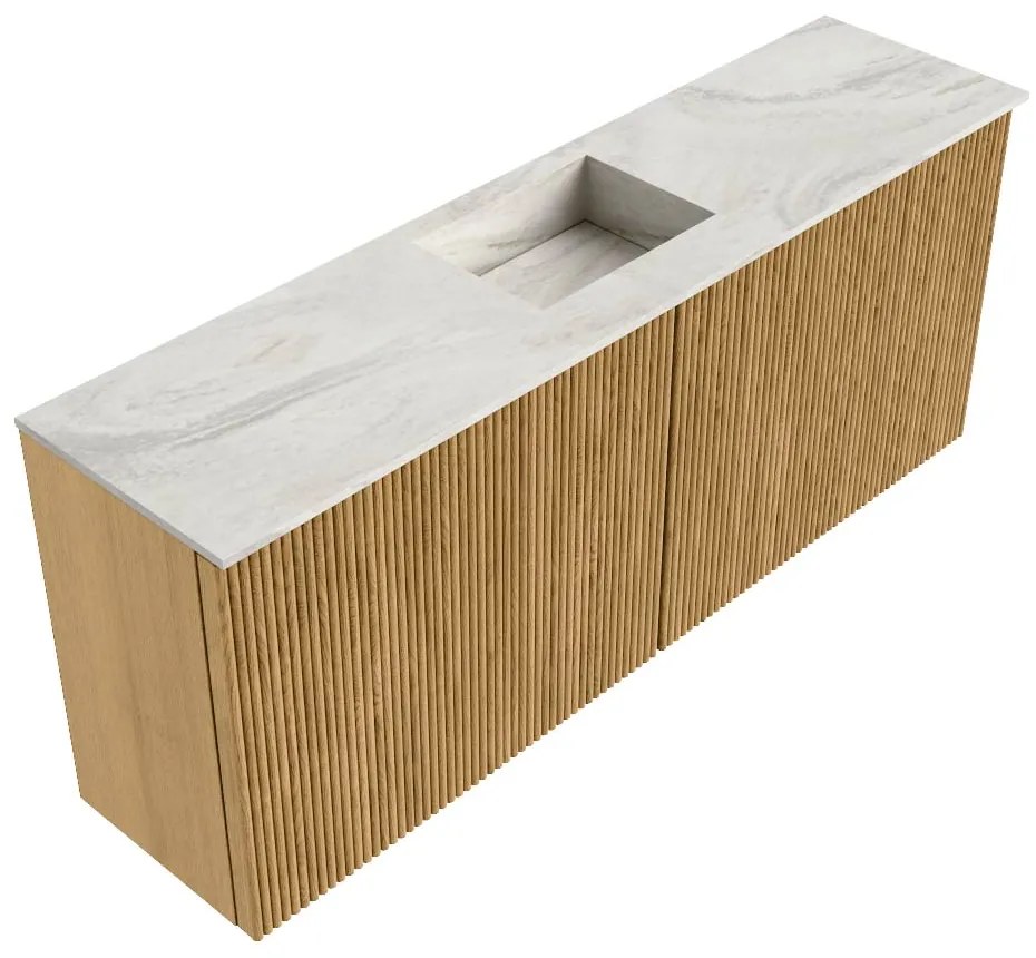 Mondiaz Joya DLux 100cm toiletmeubel oak met wastafel faye midden zonder kraangat ostra