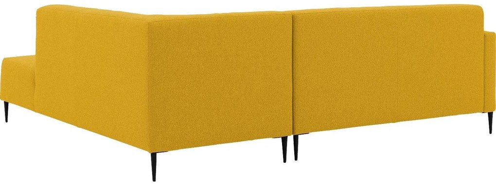 Goossens Key West geel, stof, 2,5-zits, modern design met ligelement rechts