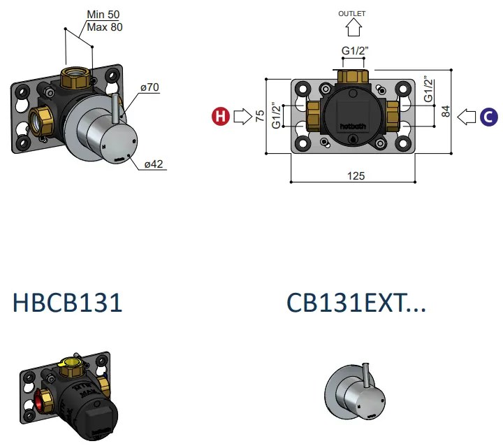 Hotbath Cobber Afbouwdeel Douchemengkraan Geborsteld Nikkel CB131