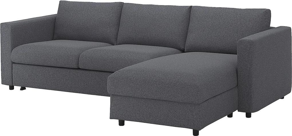 IKEA VIMLE 3-zits slaapbank Met chaise longue/gunnared middengrijs - lKEA