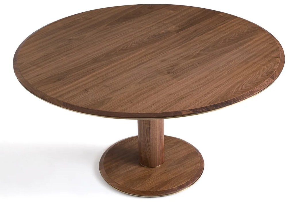 Ronde tafel in notenhout, 6 personen, Bobeno