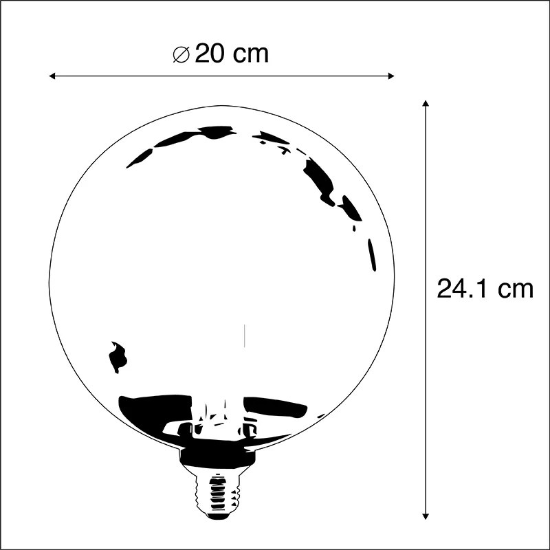 E27 dimbare LED lamp G200 smoke 3,5W 55 lm 1800K