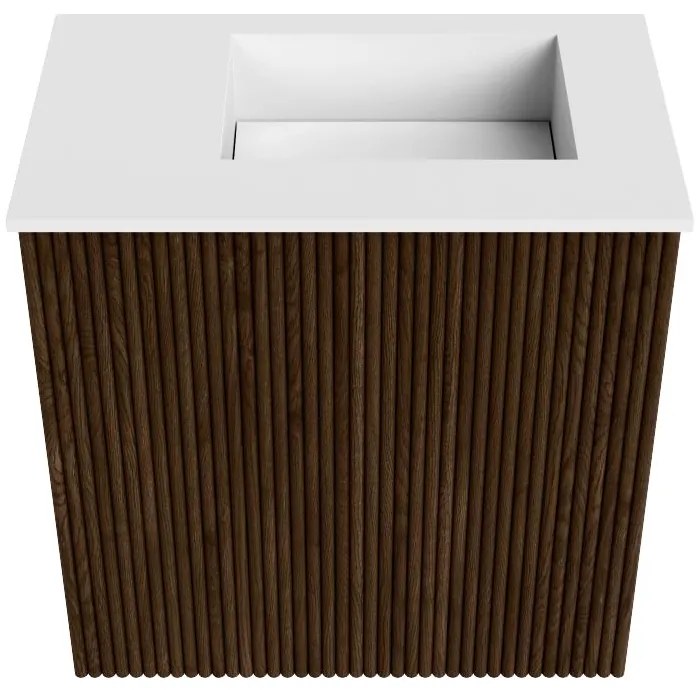 Mondiaz Joya 40cm toiletmeubel walnut met wastafel faye rechts 1 kraangat talc