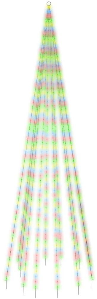 vidaXL Vlaggenmast kerstboom 732 LED's meerkleurig 500 cm