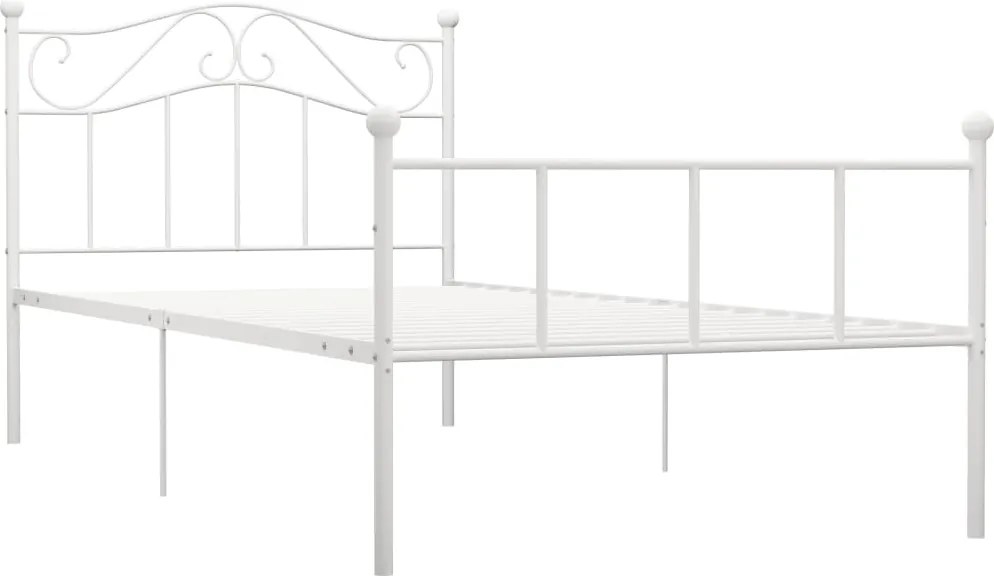 vidaXL Bedframe metaal wit 90x200 cm