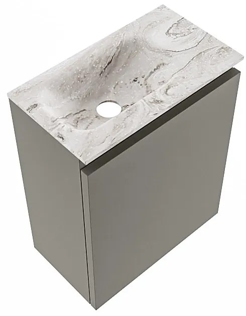 Mondiaz Ture DLux toiletmeubel 40cm smoke met wastafel glace links zonder kraangat