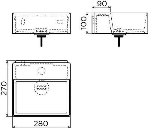 Clou New Flush 1 fontein solid surface 28cm wit mat
