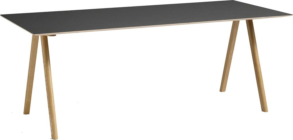 Hay Copenhague tafel CPH10 mat gelakt eiken zwart linoleum tafelblad 160x80
