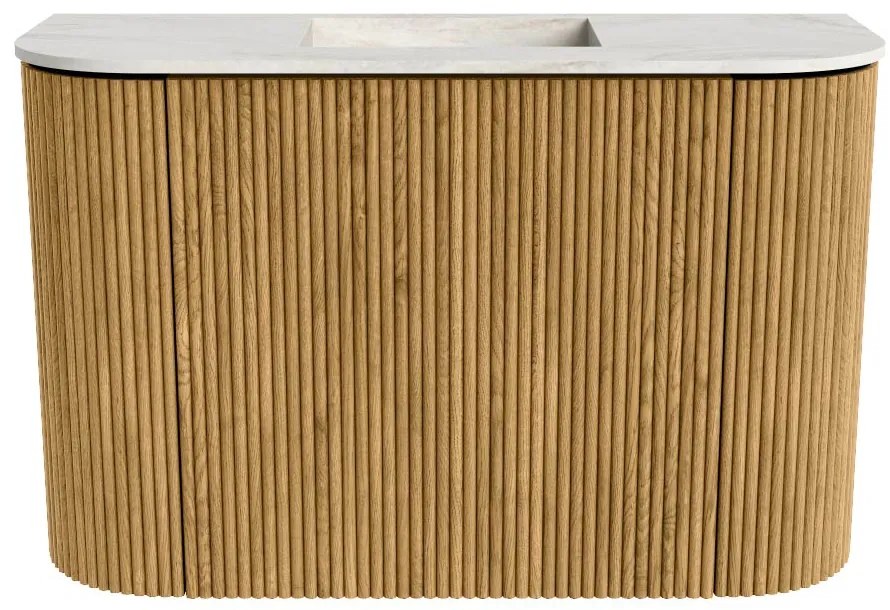 Mondiaz Joya DLux 65cm toiletmeubel ronding links/rechts oak met wastafel faye midden zonder kraangat ostra