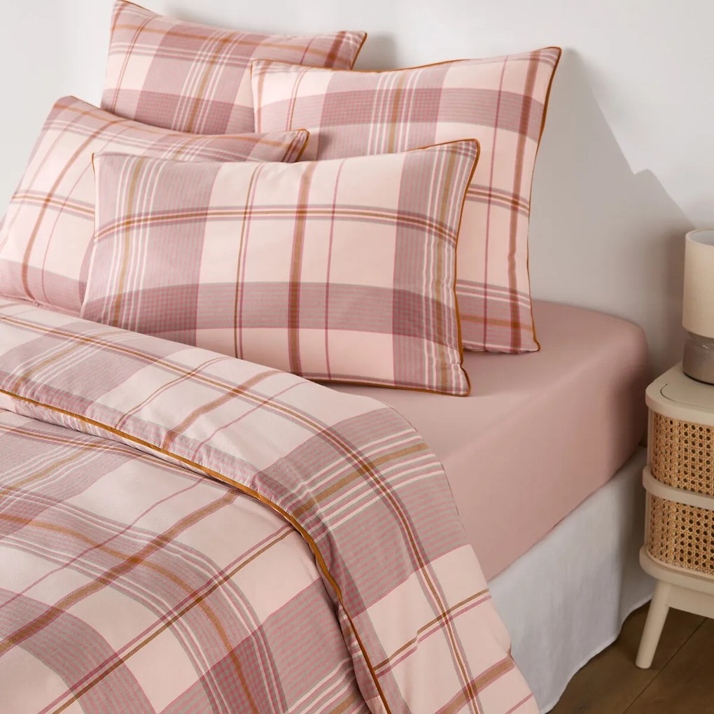 Dekbedovertrek in gewassen katoen, geweven-geverfde ruitjes, DOLLON