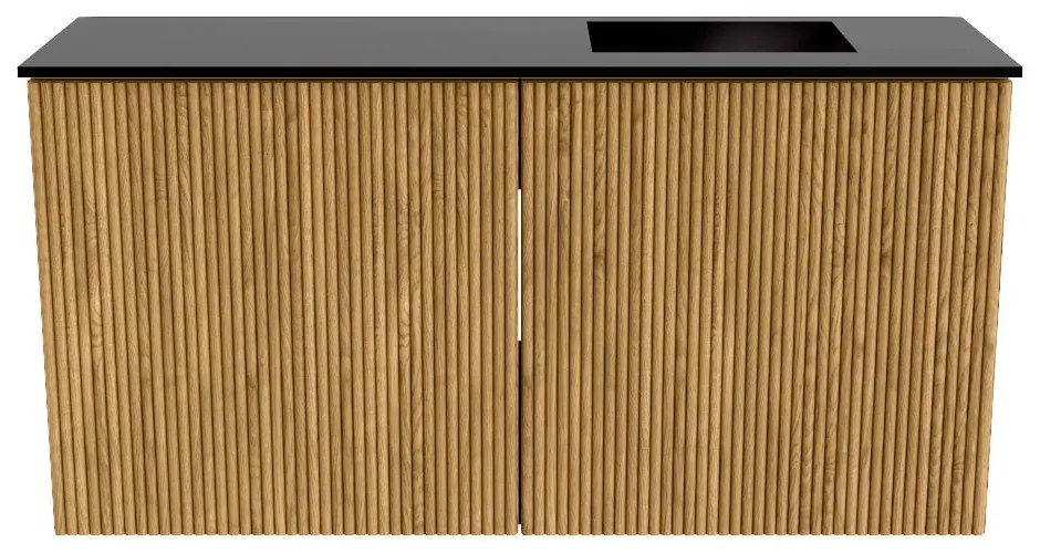 Mondiaz Joya 80cm toiletmeubel oak met wastafel faye rechts zonder kraangat urban