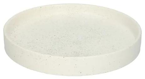 Kaarsschotel, keramiek, mat wit gespikkeld,Ø 15,2 cm