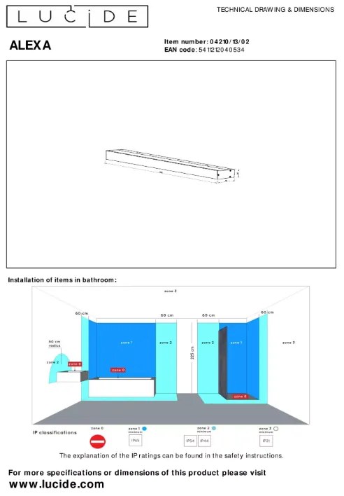 Lucide Alexa wandlamp LED 90cm goud mat