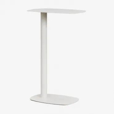 Rechthoekige Bijzettafel 40x25 Cm Van Staal Odelia ↑65 Cm & Gardenia Wit - Sklum