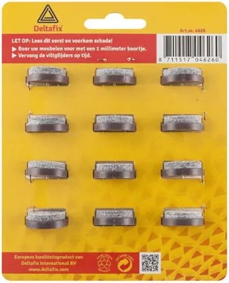 Deltafix Meubelviltglijders 24mm - Bruin - 12 Stuks met nagel