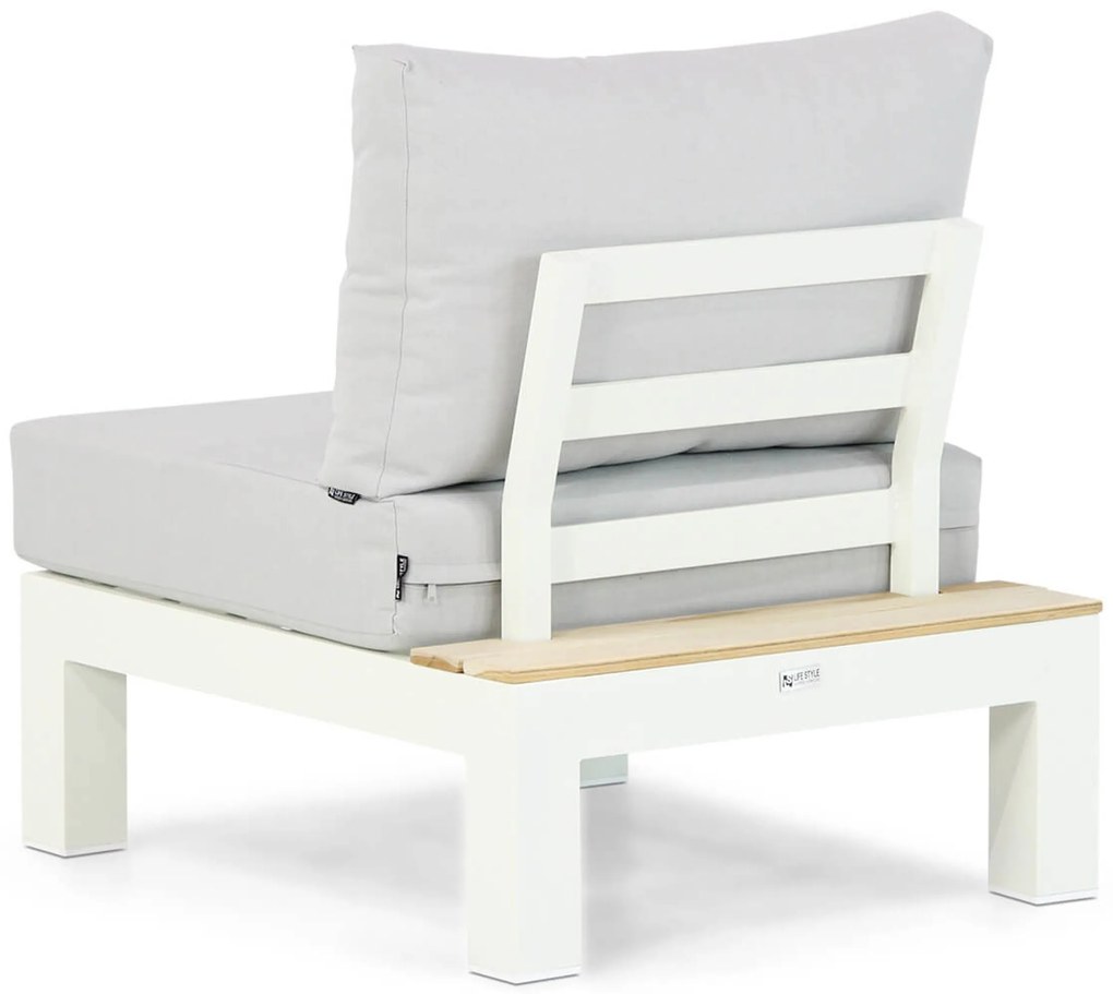 Loungeset 6 personen Aluminium/teak Wit Lifestyle Garden Furniture Ravalla/Seaside