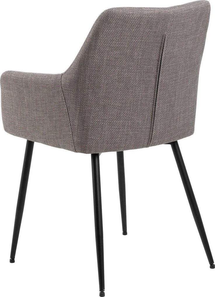 VERA Lichtgrijs Taupe (stof Basel 34) - MODERNE KUIPVORMIGE GESTOFFEERDE STOEL VOOR WOONKAMER / LOFT