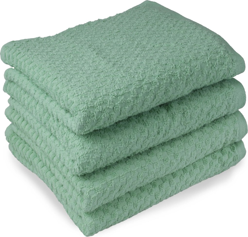 Handdoek Popcorn Collectie– 4 stuks – 70×140 – groen