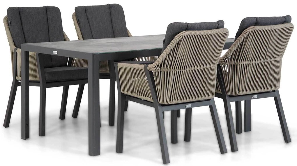 Tuinset 4 personen 160 cm Outdoor textiel Taupe Lifestyle Garden Furniture Verona/Varano