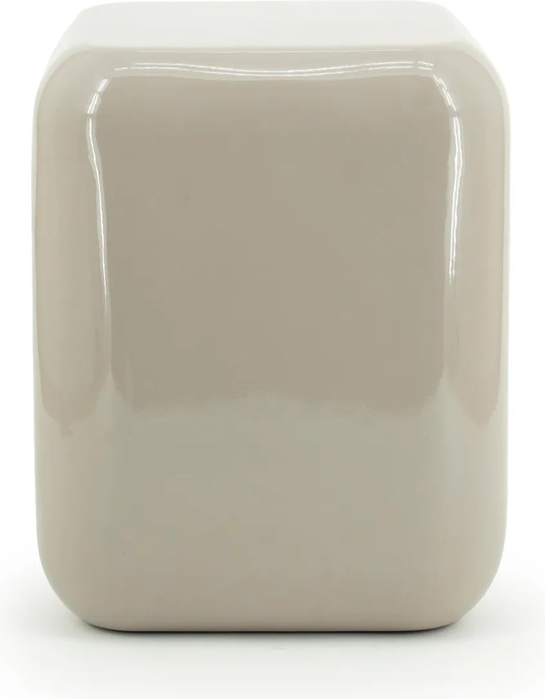 Tafeltje Glanzend Taupe - 34 X 34cm.