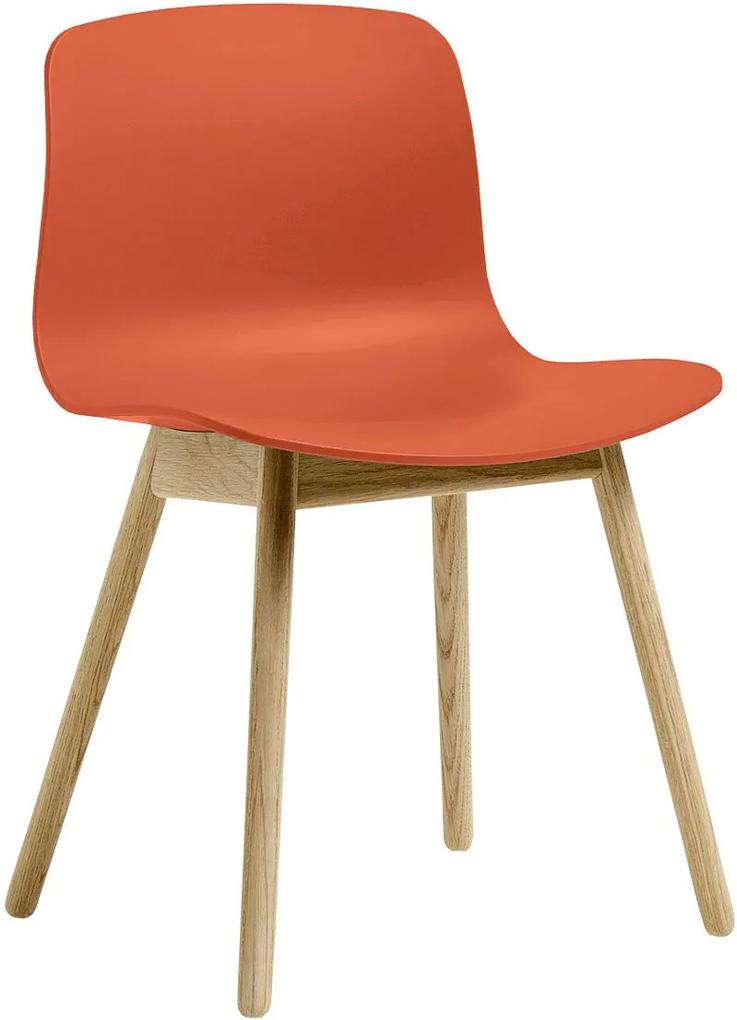 Hay AAC12 stoel met mat gelakt onderstel Orange