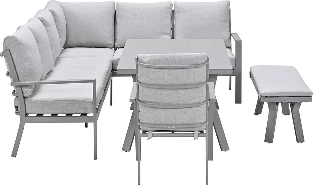 Garden Impressions Senja lounge dining set 5-delig rechts incl. stoel - valley sand