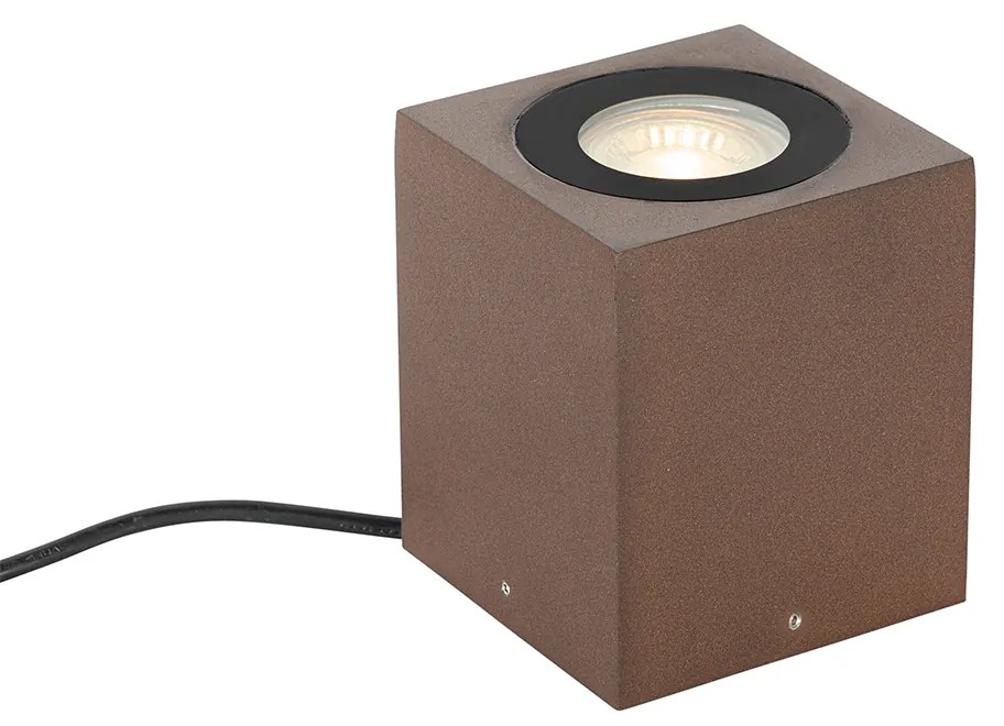 Industriële tuinspot roestbruin vierkant IP65 - Lennard