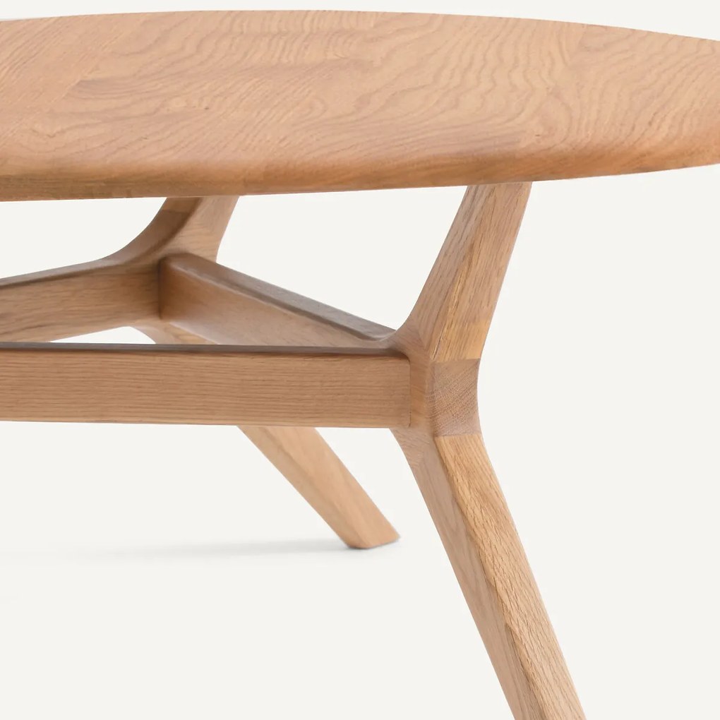 Salontafel van massief eikenhout, diameter 90 cm, MARICIELO