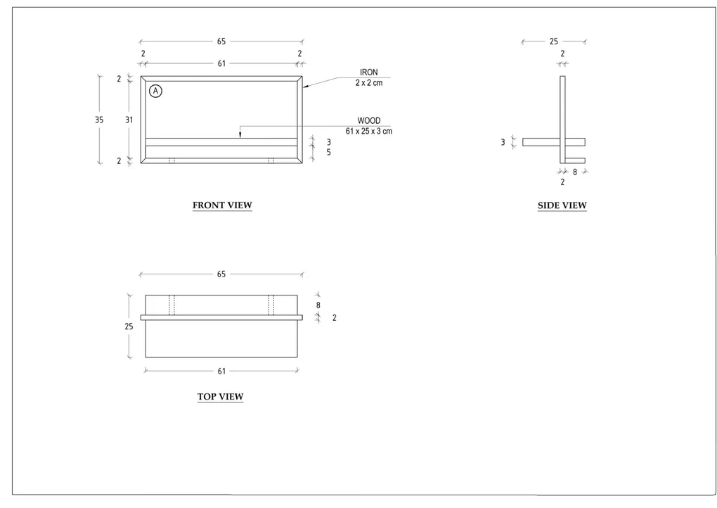 Industriële Wandplank Shelfie A - 65cm X 35cm