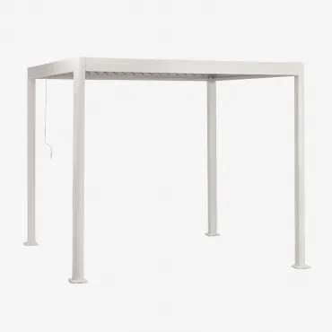 Bioclimatische Aluminium Pergola Met Druvia Lamellen Gardenia Wit & 3 X 3 X 2,6 M - Sklum