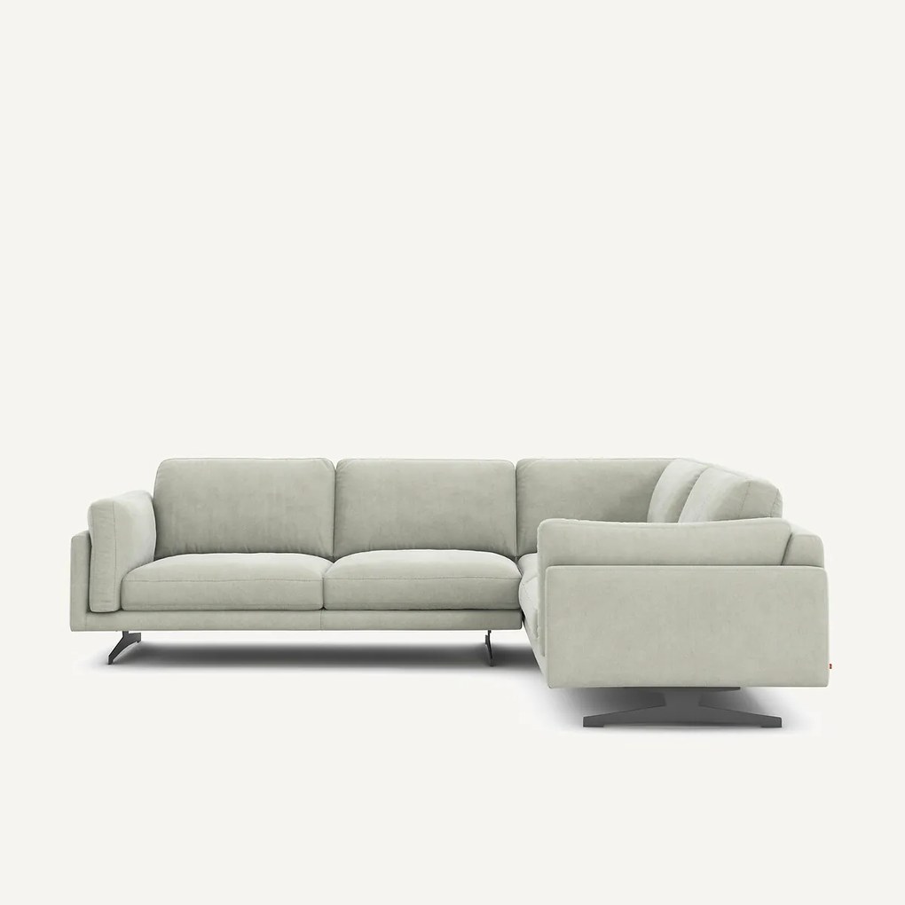 Hoekbank van stonewashed fluweel, CÉSAR