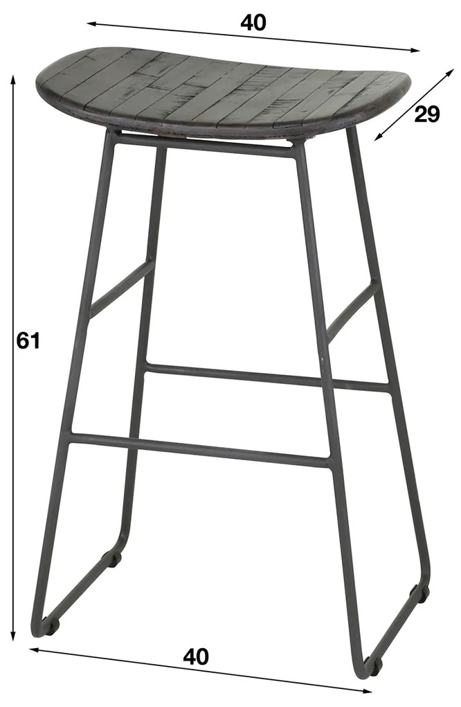 Teakhouten Barkruk
