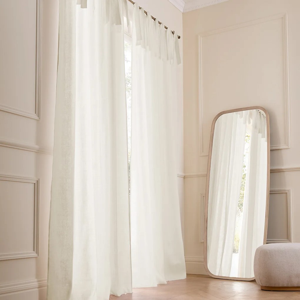 Linnen gordijn met strikken Colin