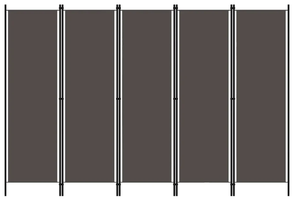 vidaXL Kamerscherm met 5 panelen 250x180 cm antraciet