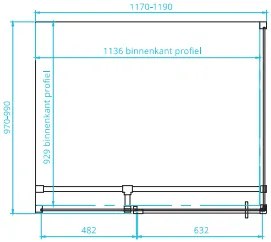 van Rijn ST05 douchecabine mat zwart 120x100cm