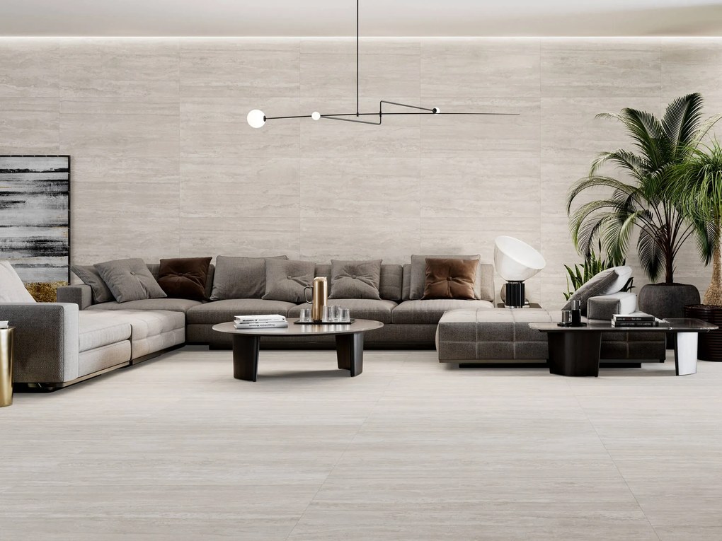 Vloer-/wandtegel travertin Saloni Travertine 120x60cm light mat