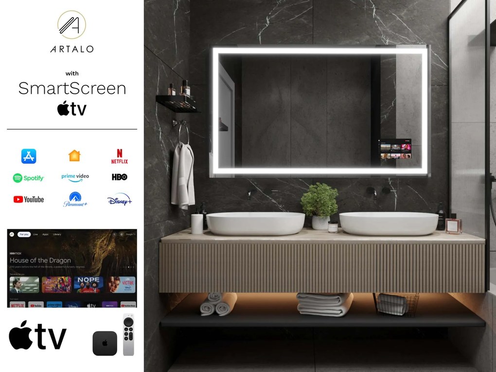 LED-spiegel in lijst voor de badkamer M7