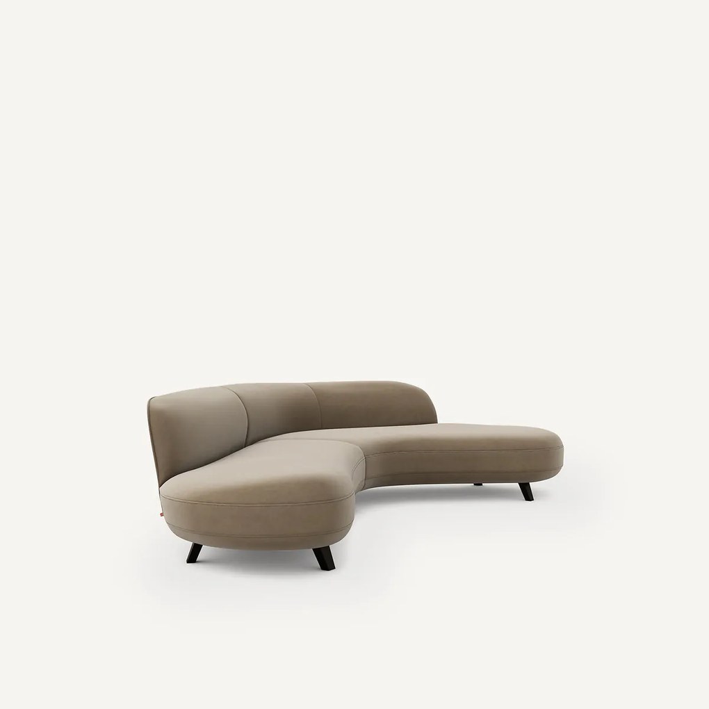 Fluwelen hoekbank, Rosebury, ontwerp Emmanuel Gallina