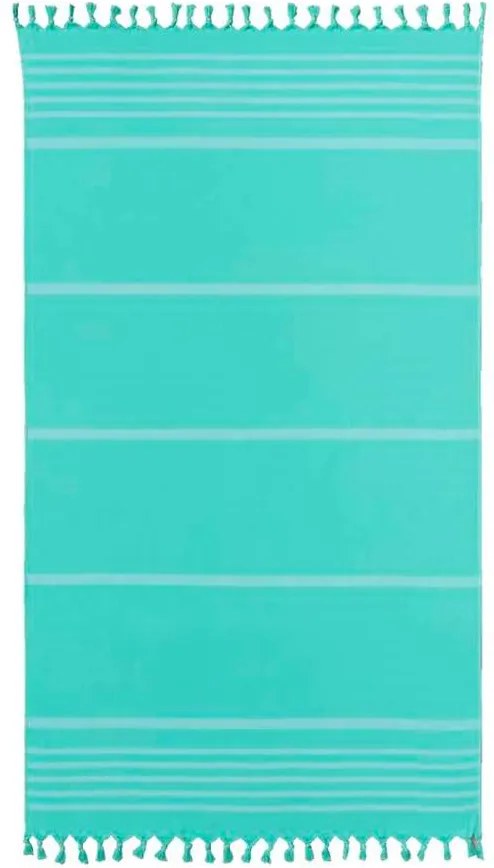Hamamdoek Santa Cruz XL - turquoise - 100x180 cm - Leen Bakker