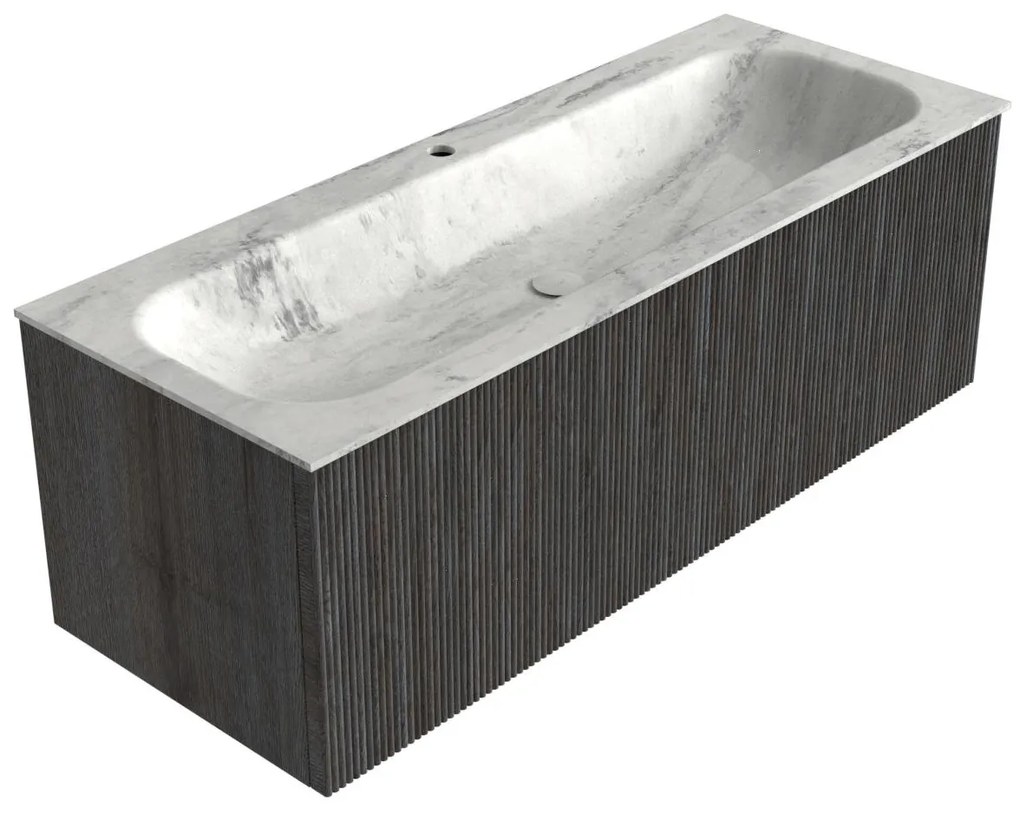 Mondiaz Kurve-dlux 120cm badmeubel shadow met 1 lade en wastafel big large midden 1 kraangat opalo