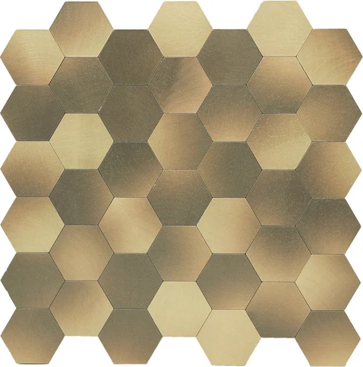 Zelfklevende Mozaïektegels Metaal | Hexagon Goud | 28,8×29,2 cm | Keuken, Bad & WC