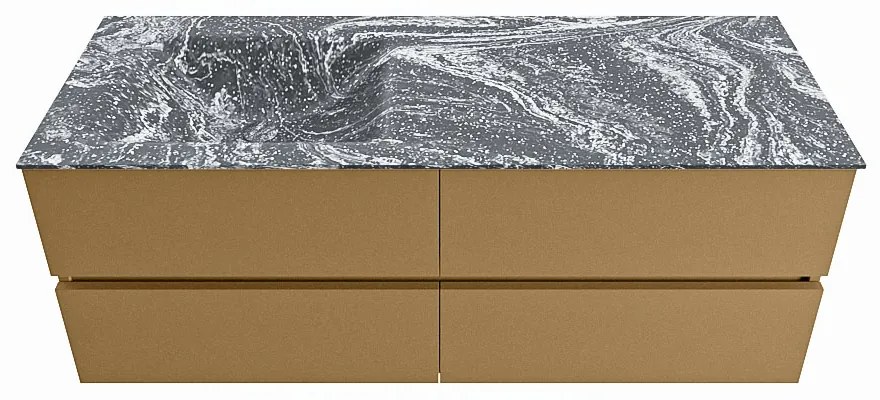 Mondiaz Vica DLux badmeubel 130cm oro 4 lades met wastafel lava links 1 kraangat