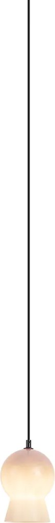 Retro hanglamp zwart met beige glas voor railsysteem 1-fase - Iconic Bell