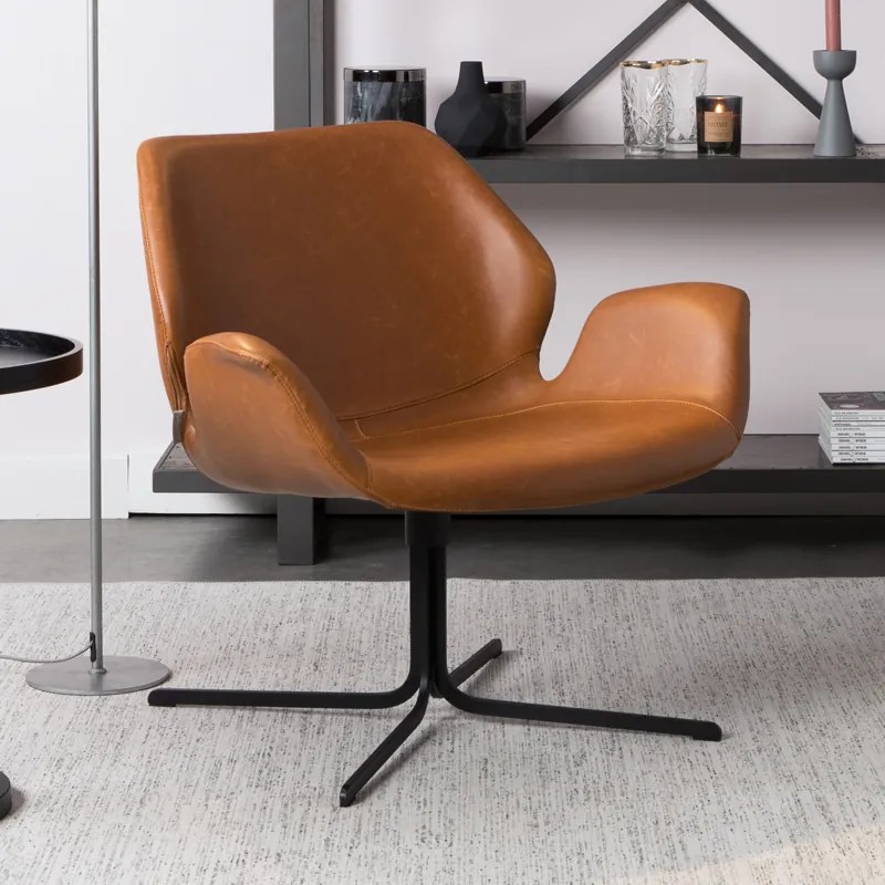 Zuiver Nikki Design Fauteuil Bruin Leer