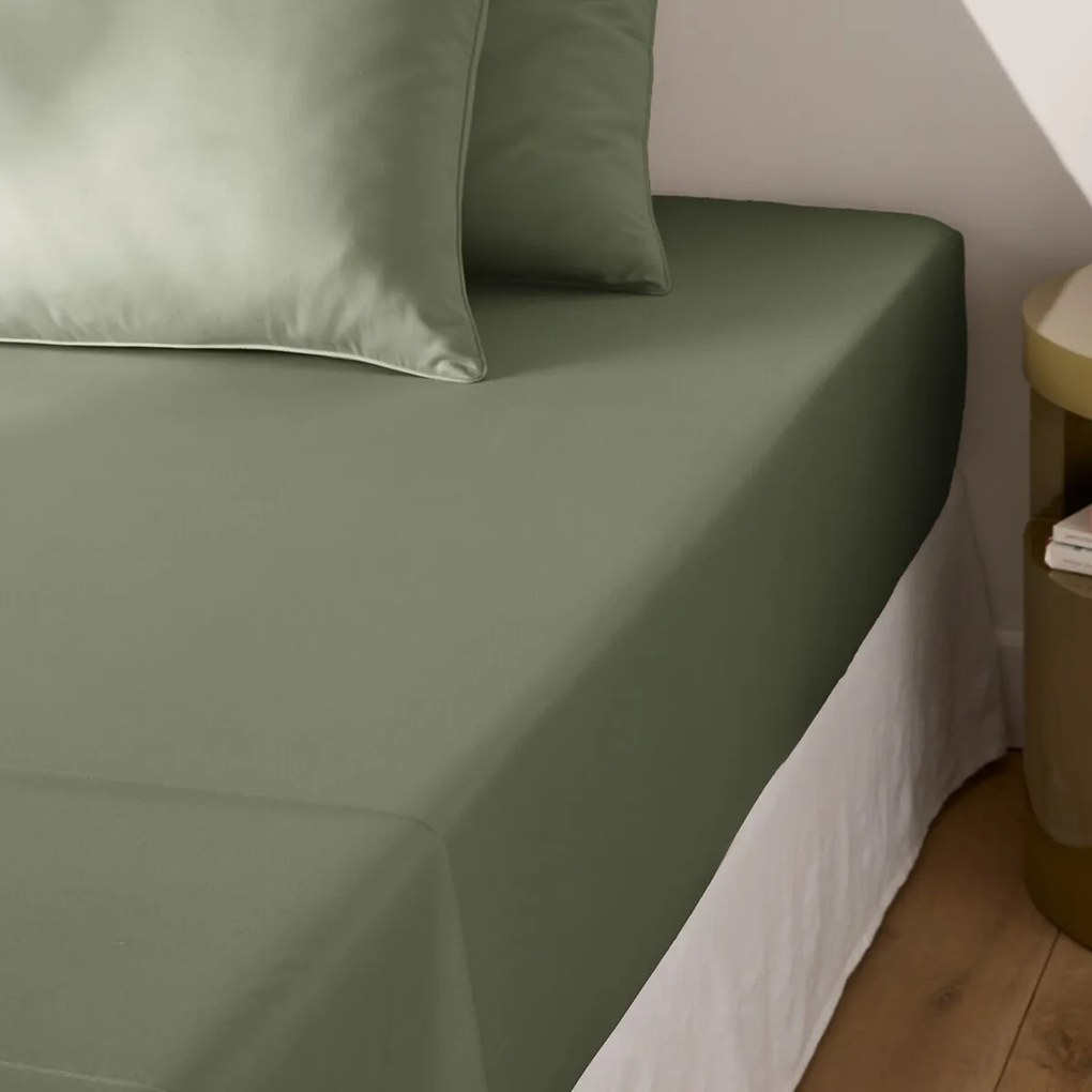 Hoeslaken satijn katoen, 153 draden, 30 cm kop, Opale