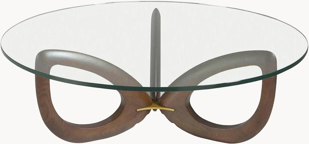 Ronde salontafel Theodor met glazen tafelblad