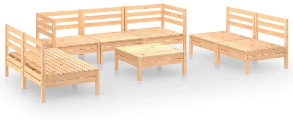 vidaXL 8-delige Loungeset massief grenenhout