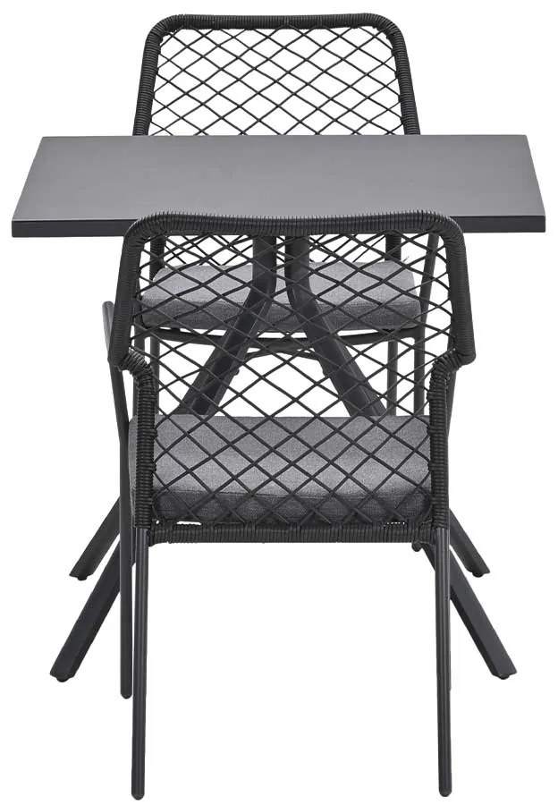 Garden Impressions Ross tuinset zwart 3-delig - Rimini tuintafel 80x80 cm