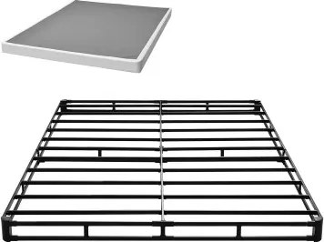 VEVOR Queensize boxspringbedframe met wasbare stoffen hoes, metalen frame voor queensize bedden, matrasbodem van 102 mm, max. draagvermogen van 1587 kg (2010 x 1510 x 102 mm)